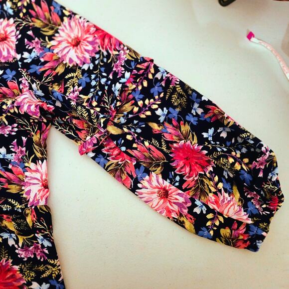 Women’s Pioneer Woman Boho Hippie Floral Blouse Flare Sleeves Lightweight XL - Picture 10 of 13